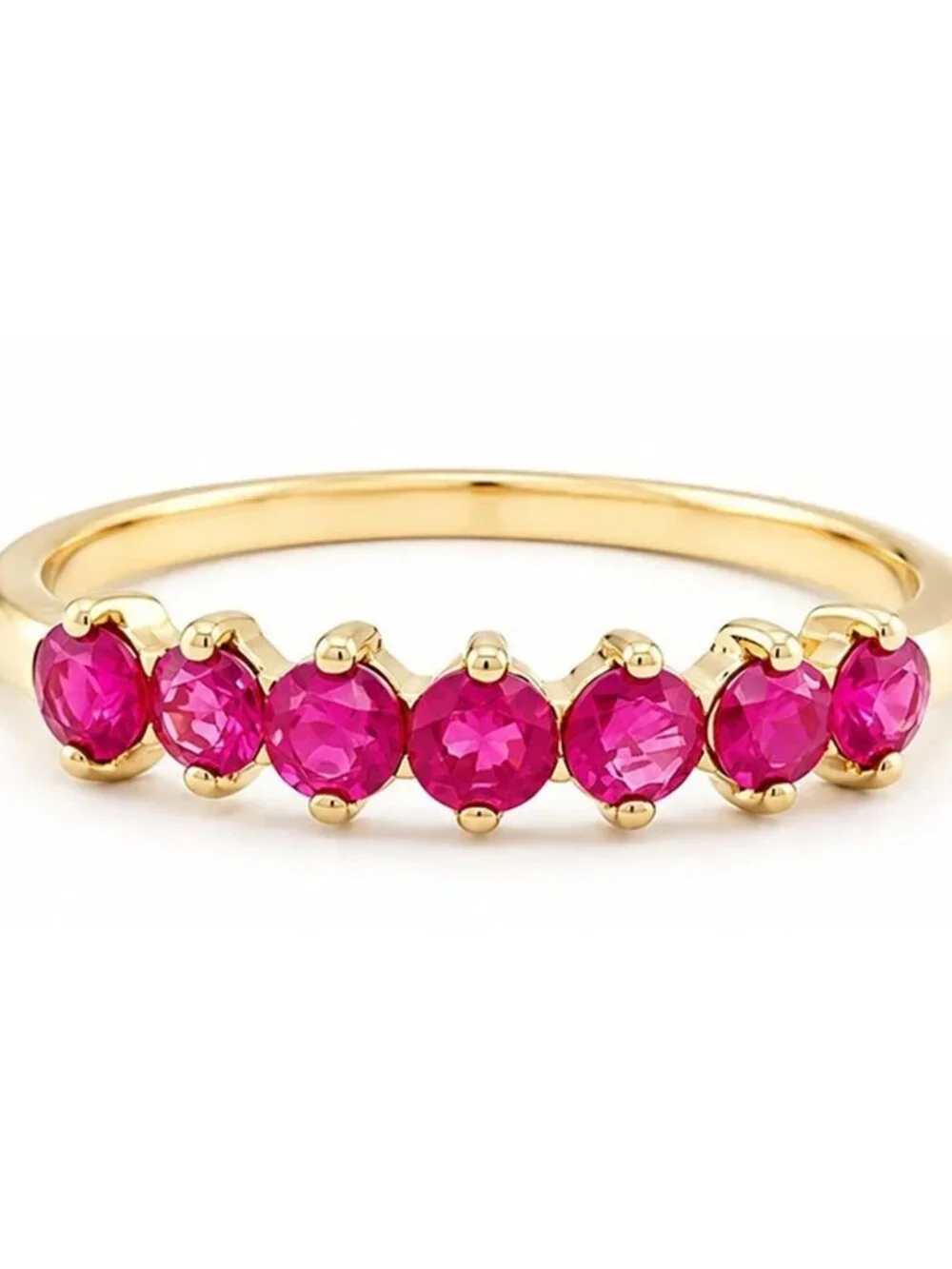 Genuine 0.70 Cts Ruby Ring 10k Yellow Gold